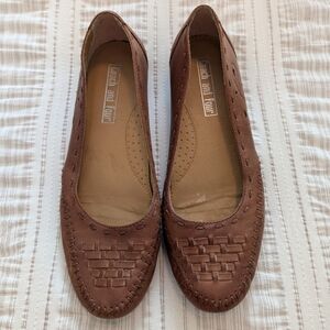 Coach and Four Melody Brown Woven Leather Slip On Shoes